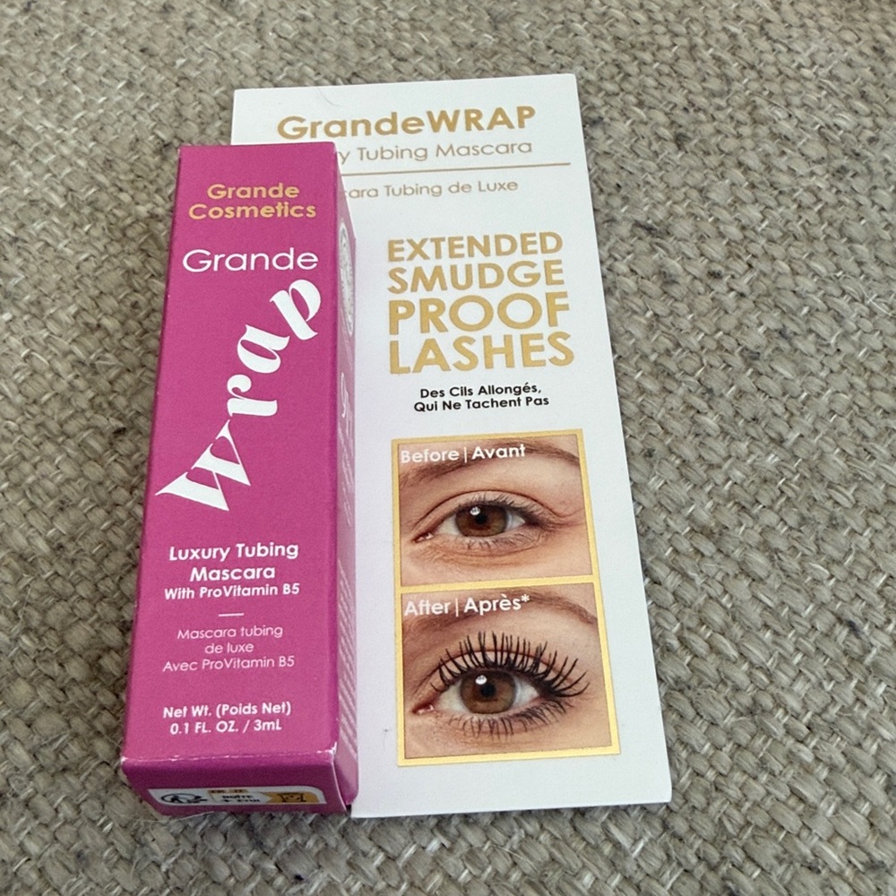 NWT Grande Cosmetics GrandeWRAP Luxury Tubing Mascara Black Travel Mini